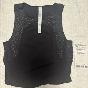 Black High-Neck Sports Bra with Textured Design